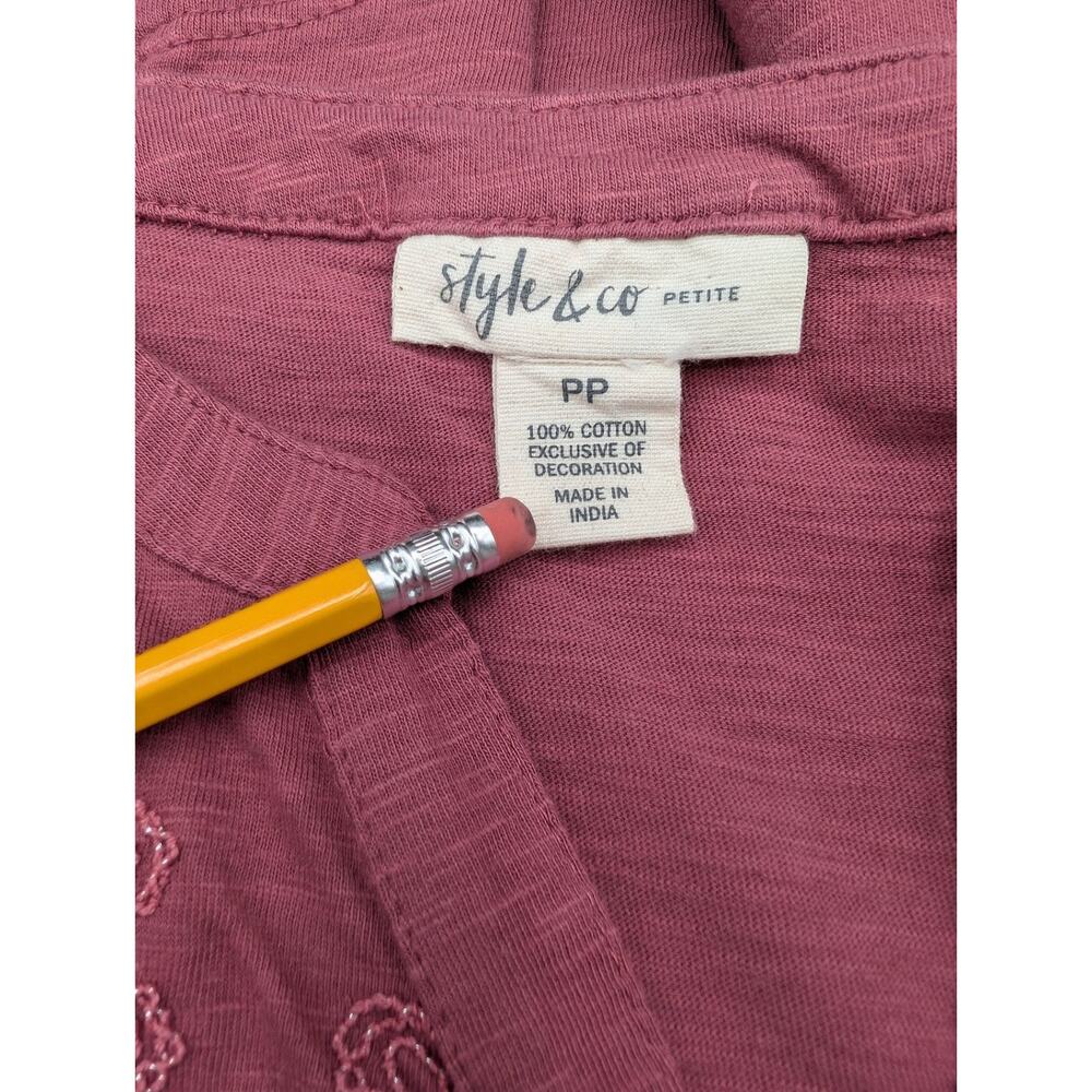 Style & Co. Raspberry Embroidered Shirt - Picture 4 of 10